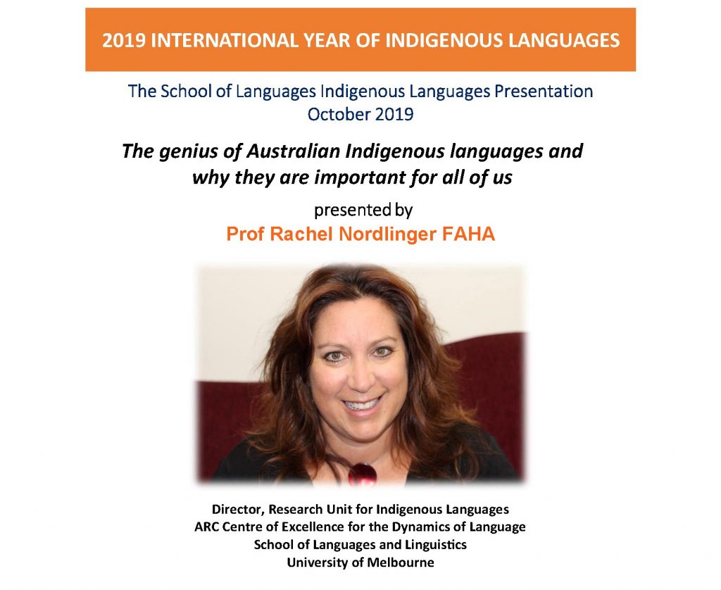 School of Languages Indigenous Languages Presentation October 2019